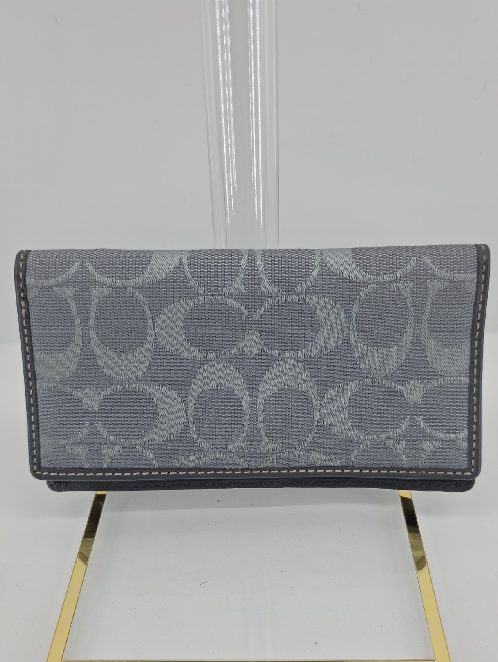 Coach Gray Signature Jacquard Folding Wallet